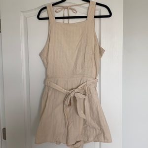 Cream linen romper